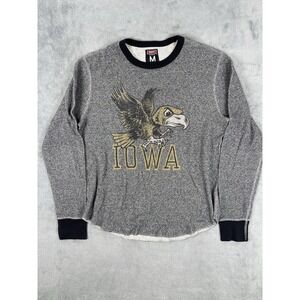 Tailgate Sweater Womens Medium Gray Iowa Hawkeyes Thermal Shirt Lightweight